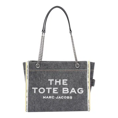 Marc Jacobs 'the Denim Chain Medium Tote' Shoulder Bag In Gray
