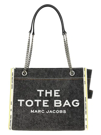 Marc Jacobs 'the Denim Chain Medium Tote' Shoulder Bag In Gray