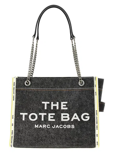 Marc Jacobs 'the Denim Chain Medium Tote' Shoulder Bag In Gray
