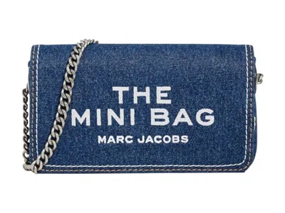 Pre-owned Marc Jacobs The Denim Chain Mini Bag Dark Wash Backpack In Blue
