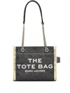 Marc Jacobs The Denim Chain Small Tote Bag In Black Wash