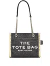 Marc Jacobs The Denim Chain Small Tote Bag In Black Wash