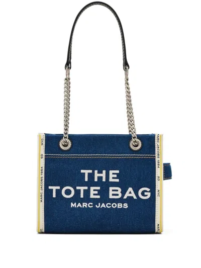 Marc Jacobs The Denim Chain Small Tote Bag In Blue