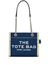 Marc Jacobs The Denim Chain Small Tote Bag In Dark Wash