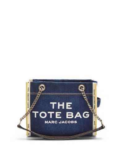 Marc Jacobs The Denim Chain Small Tote Bag In Dark Wash
