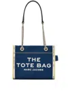 Marc Jacobs The Denim Chain Small Tote Bag Dark Wash In Dark Wash