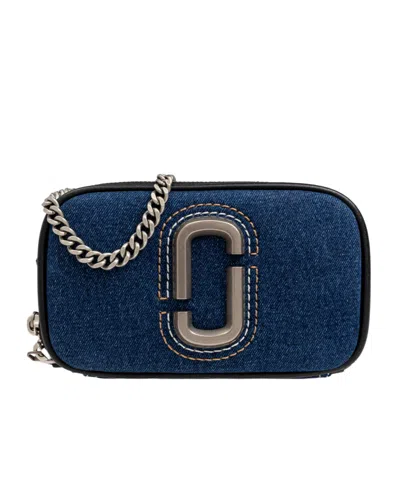 MARC JACOBS MARC JACOBS THE DENIM CHAIN SNAPSHOT CROSSBODY BAG