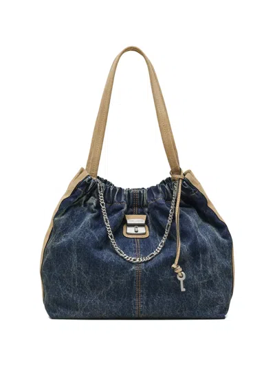 Marc Jacobs The Denim Cristina Suede Tote Bag In Blue