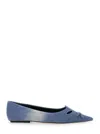 Marc Jacobs Kat Denim Pointed-toe Flats In Blu
