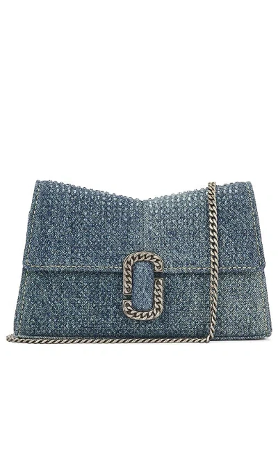 Marc Jacobs The Denim St. Marc Chain Wallet In Blue