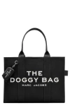 Marc Jacobs The Doggy Cotton Canvas Tote In Black