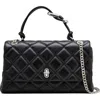 Marc Jacobs The Dual Chain Diamond Quilted Convertible Leather Shoulder Bag In Black
