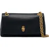 Marc Jacobs Rectangular Leather Wallet With Gold Chain Strap In Black