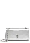 Marc Jacobs The Dual Chain Mini Metallic Leather Shoulder Bag In Silver