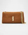 Marc Jacobs The Dual Chain Mini Suede Shoulder Bag In Brown