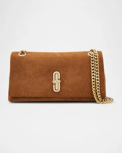 Marc Jacobs The Dual Chain Mini Suede Shoulder Bag In Brown