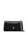 Marc Jacobs Rectangular Leather Wallet With Gold Chain Strap In Black