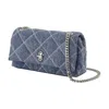 Marc Jacobs Borsa A Tracolla The Quilted Denim Dual Chain Wallet In Blue