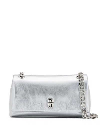 Marc Jacobs The Metallic Dual Chain Wallet In Silver