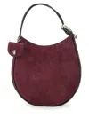 Marc Jacobs Curved Suede Shoulder Bag With Metal Hardware In Purple