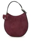 Marc Jacobs Curved Suede Shoulder Bag With Metal Hardware In Purple