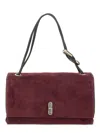 Marc Jacobs Rectangular Suede Shoulder Bag With Adjustable Strap In Purple