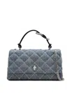 Marc Jacobs Womens Light Wash Indigo The Quilted Dual Convertible Denim Shoulder Bag In Blue