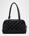 Marc Jacobs The Quilted Leather Dual Satchel Handbag In Black