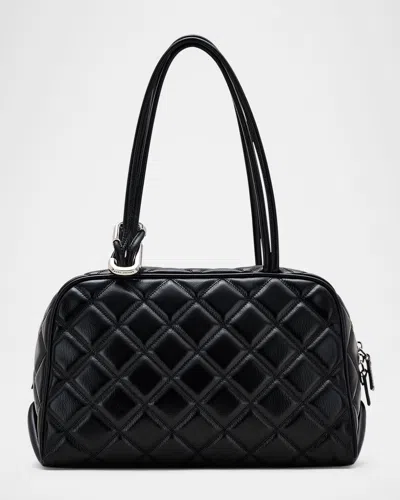 Marc Jacobs The Dual Quilted Leather Satchel Bag In Black