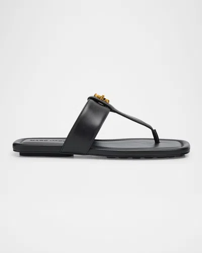 MARC JACOBS THE DUAL T LEATHER SANDALS