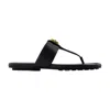 Marc Jacobs The Dual T Strap Black Leather Sandals In Black