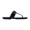 Marc Jacobs The Dual T Strap Black Leather Sandals In Black