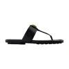 Marc Jacobs The Dual T Strap Black Leather Sandals In Black