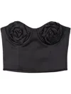 Marc Jacobs Black Satin Rose Corset In Schwarz