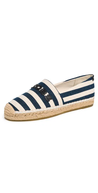Marc Jacobs Logo Patch The Striped Espadrilles In Blue