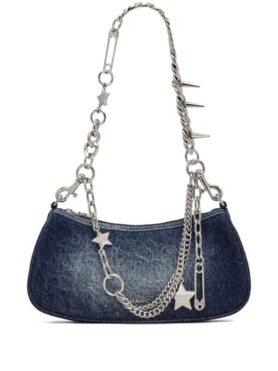 MARC JACOBS MARC JACOBS THE FADED DENIM CHARM SHOULDER BAG