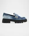 Marc Jacobs The Faded Denim Frankie Loafers In Blue