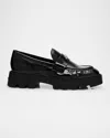 Marc Jacobs The Frankie Spazzalato Leather Loafers In Black