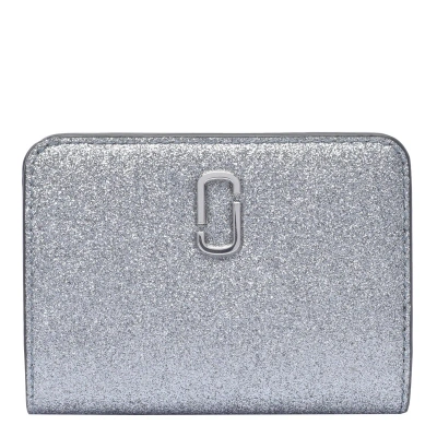 Marc Jacobs The Galactic Glitter J Marc Mini Compact Wallet In Silver