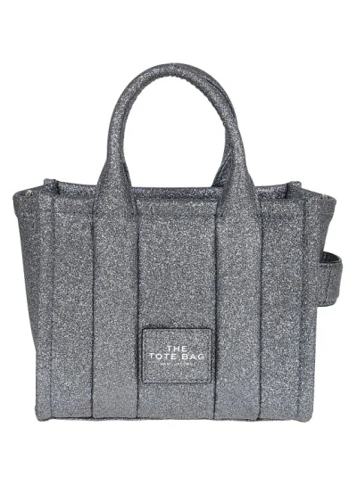 Marc Jacobs The Galactic Glitter Mini Tote Silver Bag In Grey