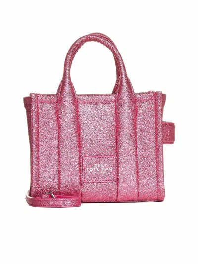 Marc Jacobs The Galactic Glitter Mini Tote Bag In Rosa