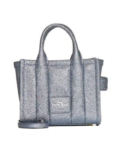 Marc Jacobs The Galactic Glitter Mini Tote Bag In Silver
