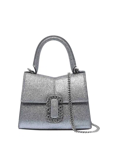 Marc Jacobs The Galactic Glitter St.marc Bag In Silver