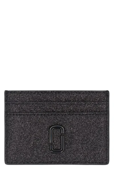 Marc Jacobs The Galactic Leather Card Holder In Black