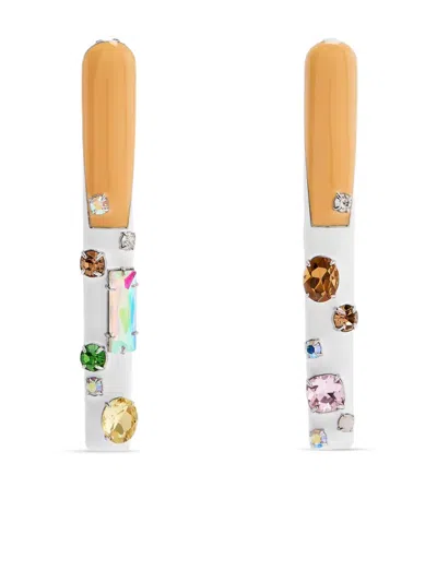 Marc Jacobs The Gem Nails Statement Earrings In Silver