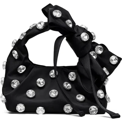 Marc Jacobs The Gem Nylon Bow Mini Sack Bag In Black