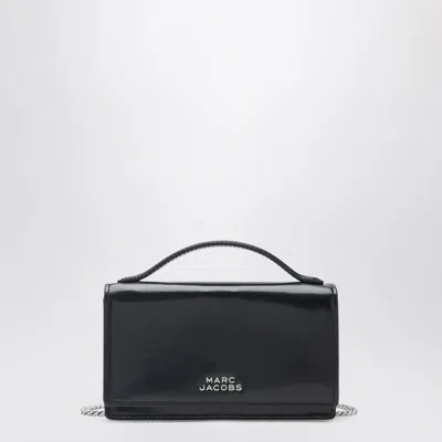 Marc Jacobs The Mirror Mini Black Crossbody Bag With Chain Strap And Front Logo Lettering In Leather Woman