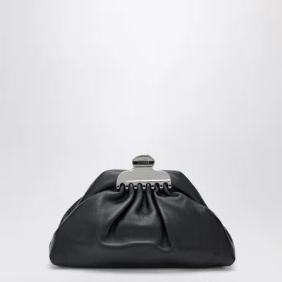 Marc Jacobs Small Glam Leather Clutch In Black