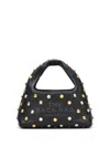 Marc Jacobs The Glam Studs Leather Mini Sack Bag In 黑色