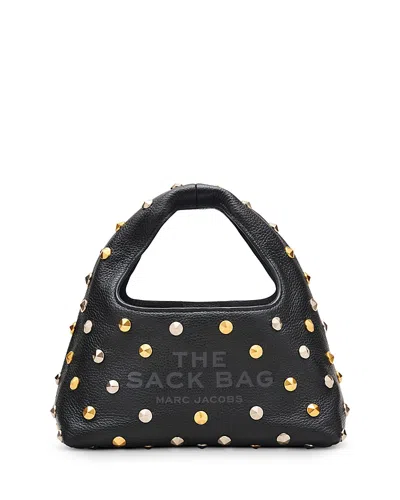 Marc Jacobs The Glam Studs Leather Mini Sack Bag In Black/silver